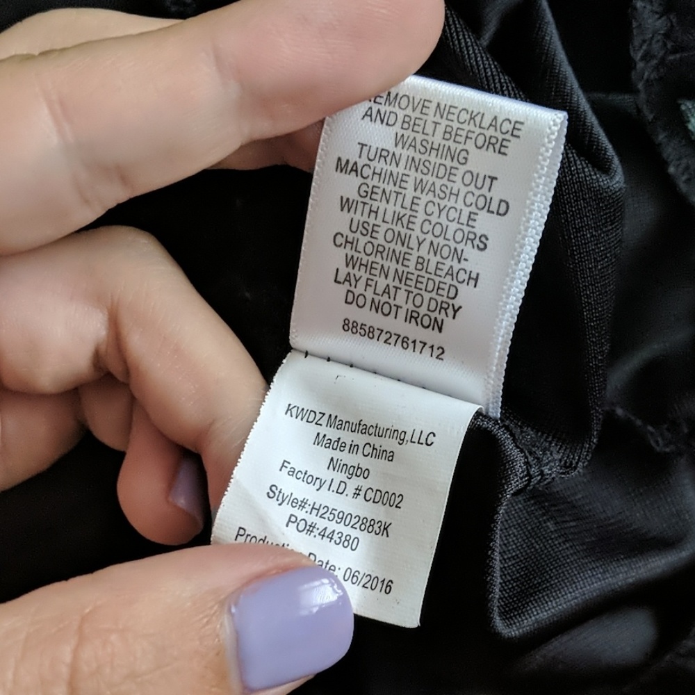 Knit Works Teal and Black Floral Dress N32 - Picture 6 of 7